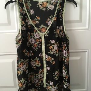 Black and floral blouse